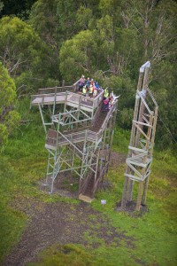Akaka Falls Hawaii zipline structures